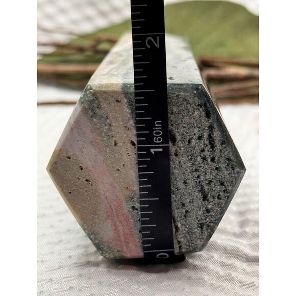 Ocean Jasper Tower Point | 516g | 6.5” Tall | Raw & Polished Crystal Decor - Picture 9 of 9